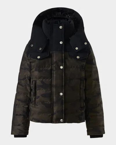 Mackage Kid's Adriel Camo Puffer Jacket In Green