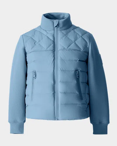 Mackage Kid's Audel Quilted Down Jacket In Blue
