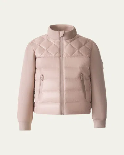 Mackage Kid's Audel Quilted Down Jacket In Sepia Rose