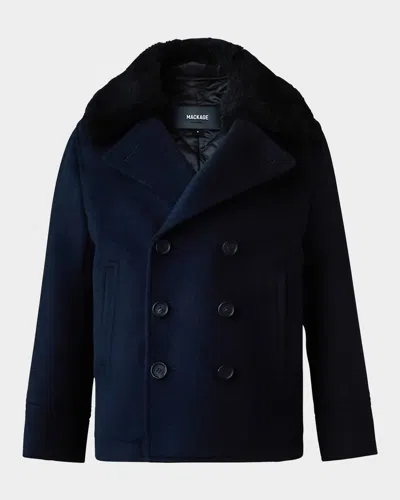MACKAGE KID'S CAMDEN PEACOT W/ REMOVABLE SHEEP SHEARLING COLLAR