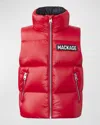 Mackage Kid's Charlee Quilted Logo Vest In Black