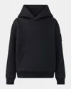 Mackage Kid's Dru Double-face Jersey Logo Hoodie In Black