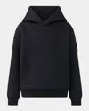 Mackage Kid's Dru Double-face Jersey Logo Hoodie In Black