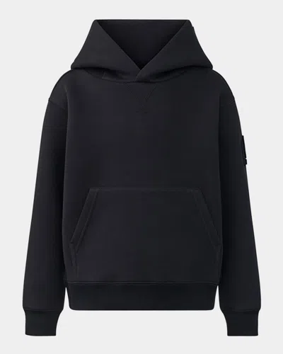MACKAGE KID'S DRU DOUBLE-FACE JERSEY LOGO HOODIE