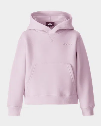 MACKAGE KID'S DRU DOUBLE-FACE JERSEY LOGO HOODIE