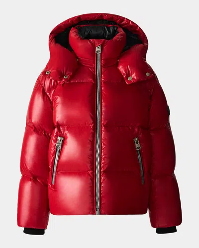 Mackage Kid's Jesse Logo Quilted Jacket In Red