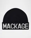 Mackage Kid's Kiko Logo Jacquard Beanie In Black