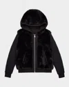 Mackage Kid's Mahala Reversible Hooded Zip Jacket In Black