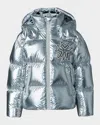 Mackage Kid's Metallic Down Puffer Jacket In Silver