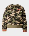 Mackage Kid's Sawyer Camo Crewneck Sweatshirt In Multi