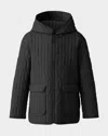 Mackage Kid's Spencer Light Down Vertically Quilted Jacket In Black