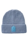 Mackage Kids' Jude Cuff Recycled Wool Blend Rib Beanie In Blue