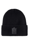 Mackage Kids' Jude Cuff Recycled Wool Blend Rib Beanie In Black