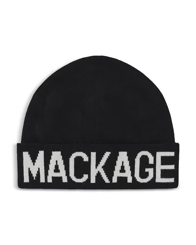 Mackage Kiko-kz Logo Knit Hat In Black