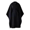 Mackage Kirstyn Double-face Wool Cape Coat In Black