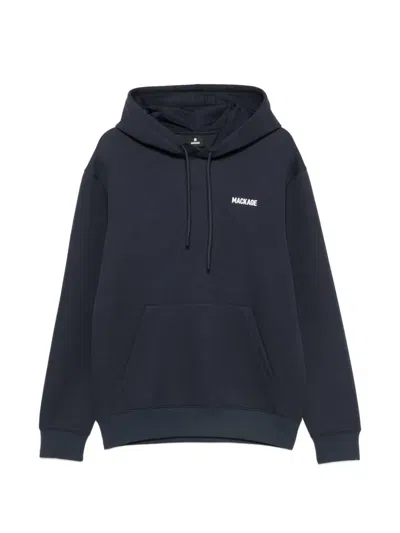 Mackage Kolton-z Logo-print Drawstring Cotton Hoodie In Blue