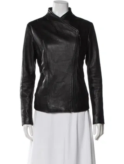 Pre-owned Mackage Lamb Leather Biker Jacket In Black