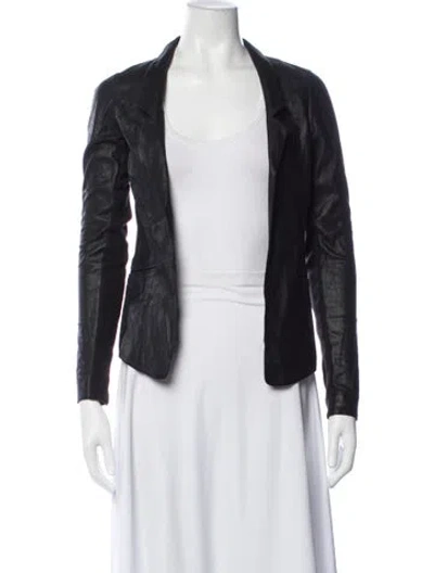 Pre-owned Mackage Lamb Leather Biker Jacket In Black