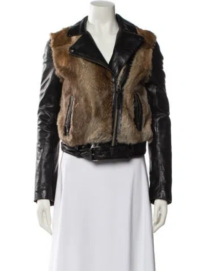 Pre-owned Mackage Lamb Leather Jacket In Black