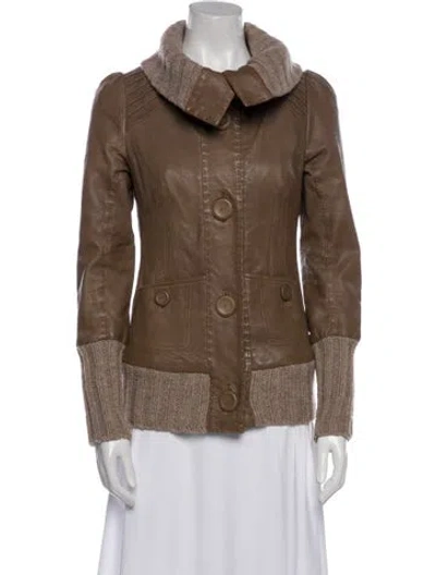 Pre-owned Mackage Lamb Leather Jacket In Brown