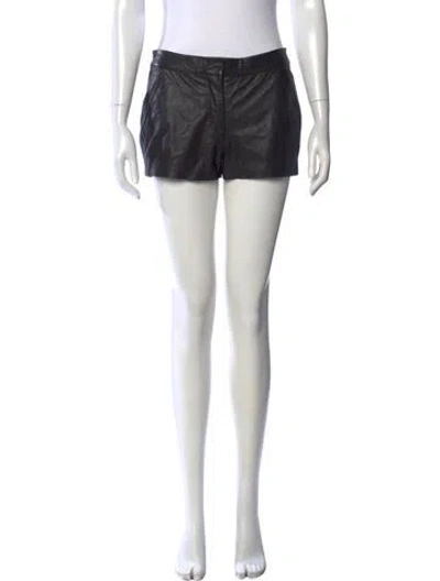 Pre-owned Mackage Lamb Leather Mini Shorts In Black