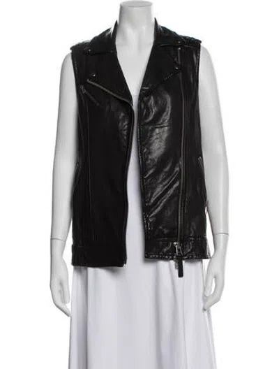 Pre-owned Mackage Lamb Leather Vest In Black