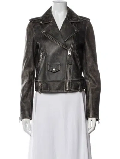 Pre-owned Mackage Lambskin Biker Jacket In Brown