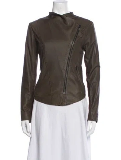 Pre-owned Mackage Lambskin Biker Jacket In Neutrals