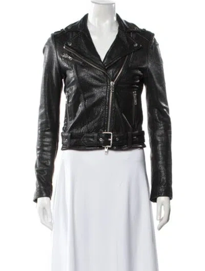 Pre-owned Mackage Lambskin Biker Jacket In White