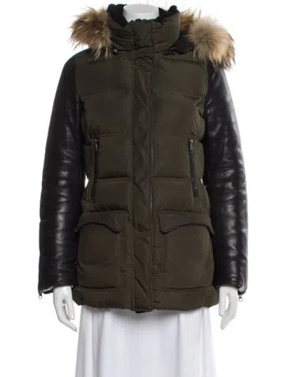 Pre-owned Mackage Lambskin Down Coat In Black