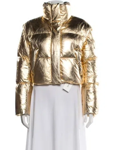 Pre-owned Mackage Lambskin Down Jacket In Gold