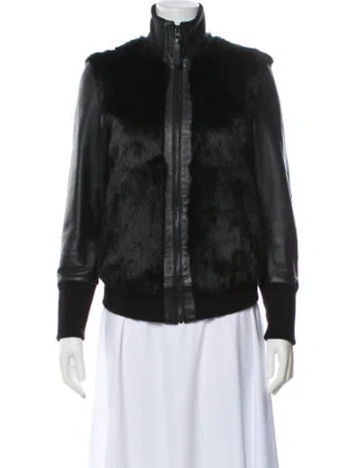 Pre-owned Mackage Lambskin Fur Jacket In Black