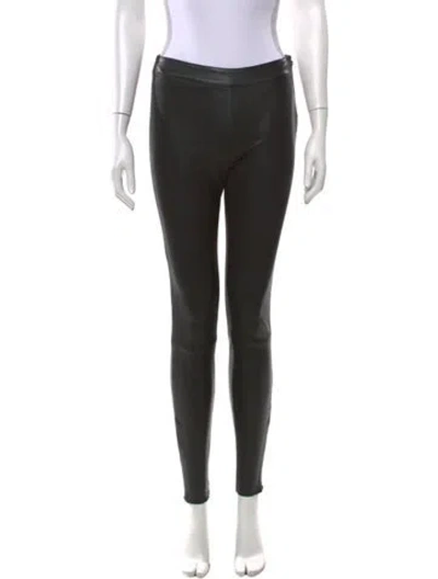 Pre-owned Mackage Lambskin Skinny Leg Pants In Black