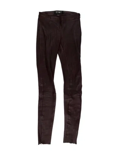 Pre-owned Mackage Lambskin Skinny Leg Pants In Brown