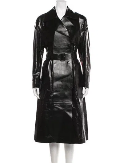 Pre-owned Mackage Lambskin Trench Coat In Black
