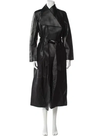 Pre-owned Mackage Lambskin Trench Coat In Gray