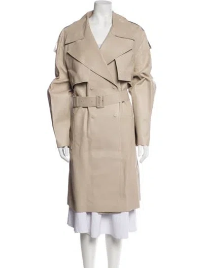 Pre-owned Mackage Lambskin Trench Coat W/ Tags In Neutrals