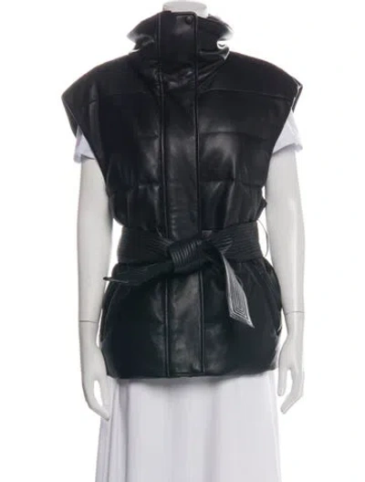 Pre-owned Mackage Lambskin Vest In Black