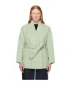 Mackage Lapel Belt Coat In Green