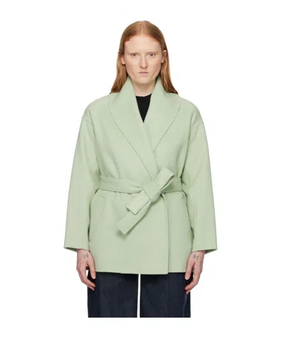 Mackage Lapel Belt Coat In Green
