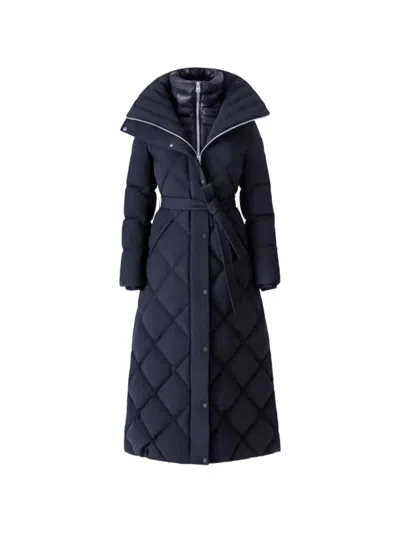 Mackage Laurella Diamond-quilted Belted Coat In Black