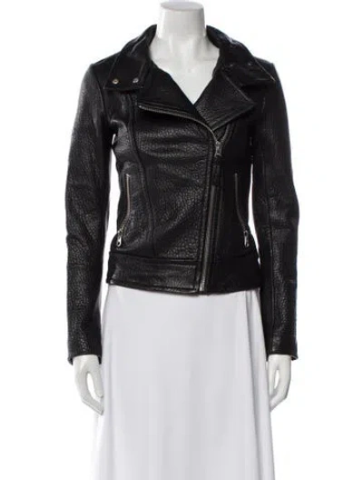 Pre-owned Mackage Leather Biker Jacket In Black