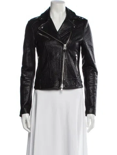 Pre-owned Mackage Leather Biker Jacket In Black