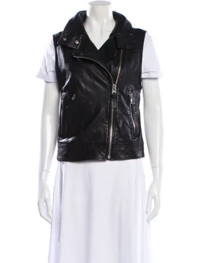 Pre-owned Mackage Leather Biker Jacket In Black