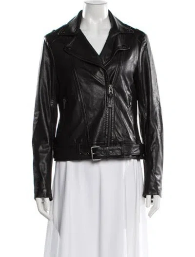 Pre-owned Mackage Leather Biker Jacket In Black