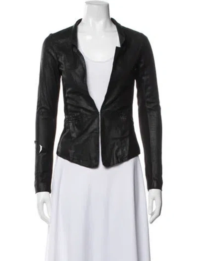 Pre-owned Mackage Leather Biker Jacket In Black