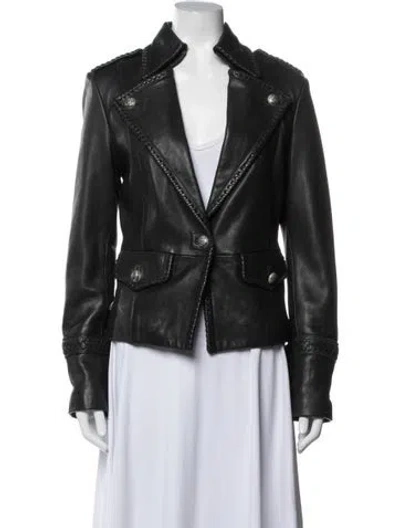 Pre-owned Mackage Leather Biker Jacket In Black