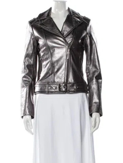 Pre-owned Mackage Leather Biker Jacket In Multi