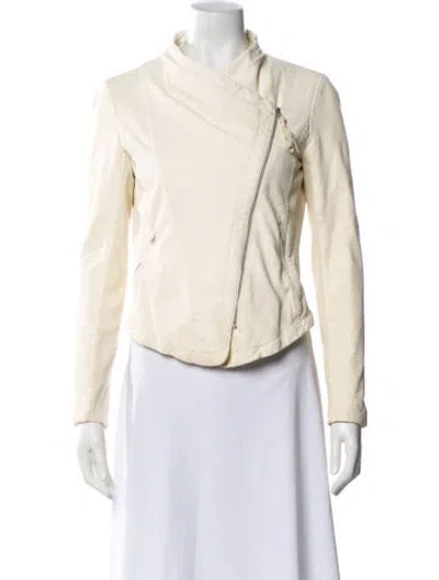 Pre-owned Mackage Leather Biker Jacket In Neutral