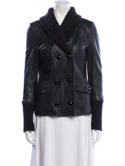 Pre-owned Mackage Leather Blazer In Black